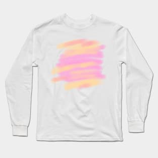 Pink yellow orange watercolor abstract art design Long Sleeve T-Shirt